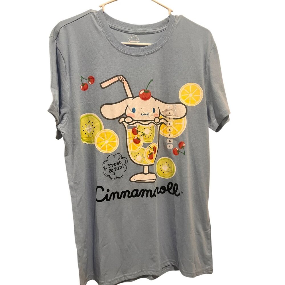 NWT Sanrio Cinnamoroll Fruit cup Graphic Fresh Tshirt  Sz Large